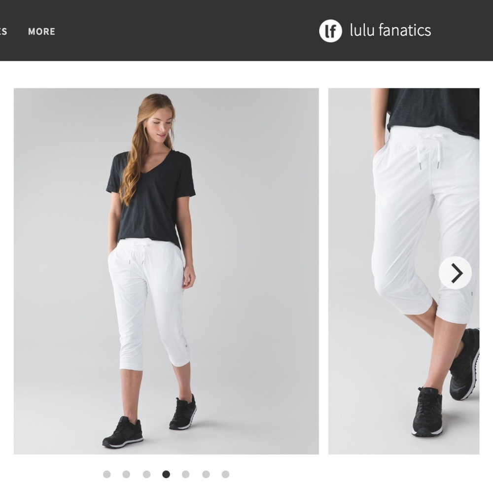 Lululemon Dance Studio Crop Pant II White Lined 2